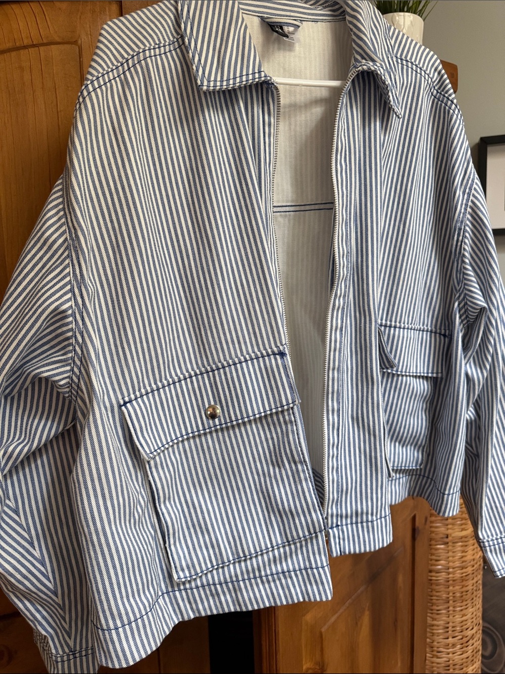 H&M Viral Striped Utility Jacket | TikTok Favorite | Oversized Shacket